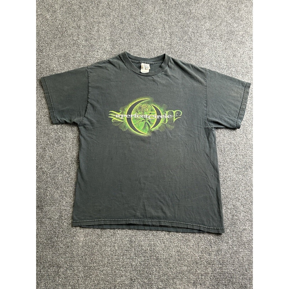 Mens A Perfect Circle 2004 Tour Black Concert Band T Shirt Faded, Size L